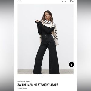 Zara marine wide leg jeans